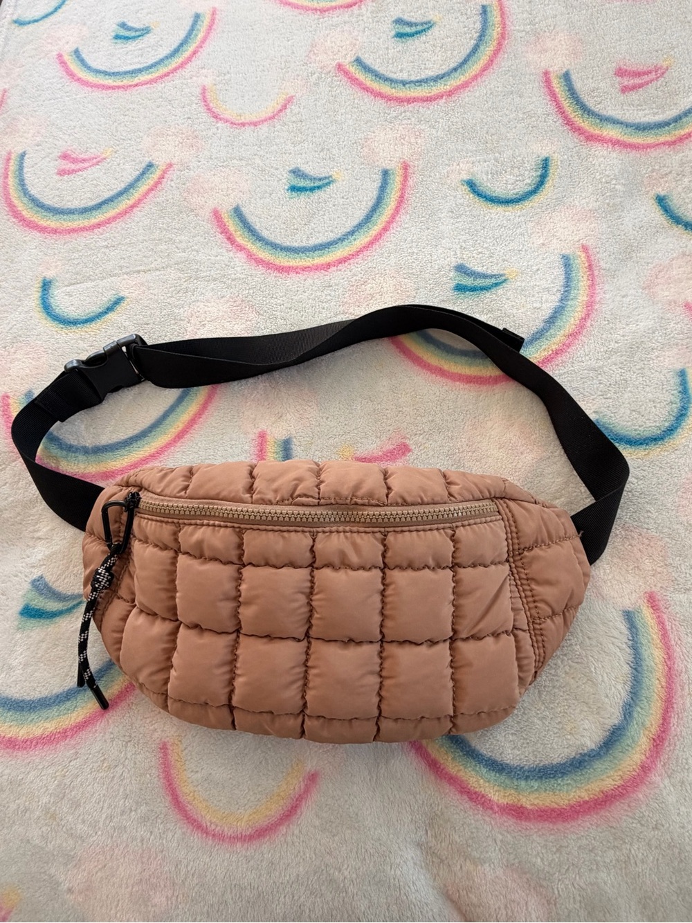 STREET LEVEL Quilted Brown Waist Bag